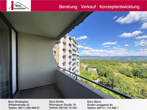 Mainz-Gonsenheim: 1 ZKB-Apartment mit Aufzug, Balkon und Panoramablick, 55124 Mainz, Wohnung
