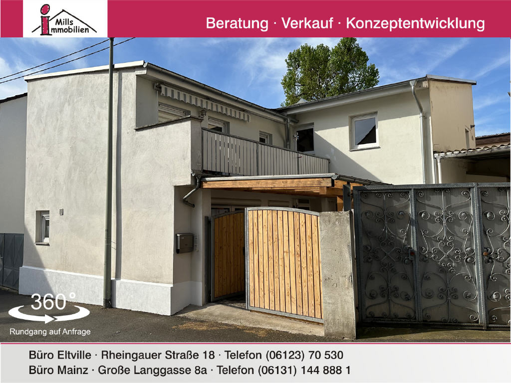 Oestrich-Winkel: Entzückendes Einfamilienhaus mit kleinem Hof und Balkon, 65375 Oestrich-Winkel, Reihenhaus