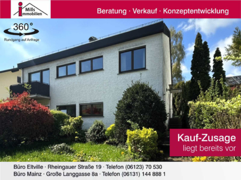 Freistehendes Einfamilienhaus mit Einliegerwohnung und traumhaften Garten in ruhiger Ortsrandlage von Eltville-Hattenheim, 65347 Eltville am Rhein, Einfamilienhaus