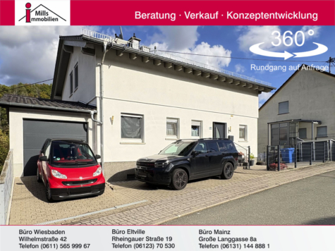 Modernes, kernsaniertes Einfamilienhaus mit Blick in Grüne in Schlangenbad, 65388 Schlangenbad, Einfamilienhaus