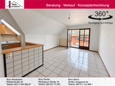 Gepflegte 3 ZKB-Wohnung mit Balkon in ruhiger Lage von Hallgarten, 65375 Oestrich-Winkel / Hallgarten, Etagenwohnung