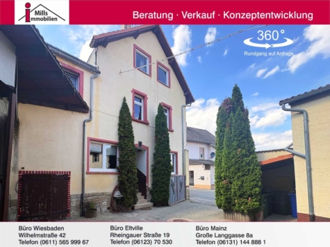 Schornsheim: Charmantes Einfamilienhaus mit Scheunen und großem Innenhof, 55286 Wörrstadt, Einfamilienhaus
