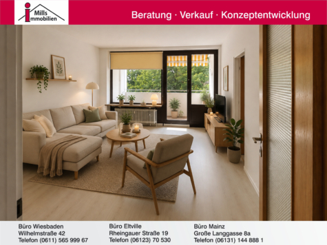 Wiesbaden-Delkenheim: Großzügige 2 ZKB mit Wohnküche, Loggia und Aufzug, 65719 Hofheim am Taunus, Etagenwohnung