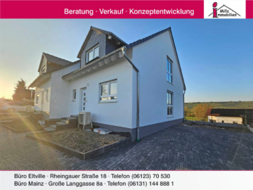 **Neubau-Erstbezug in Stadecken-Elsheim** Luxuriöse Doppelhaushälfte in gewachsener 1-A Wohnlage, 55271 Stadecken-Elsheim, Doppelhaushälfte