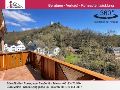 Großes 1-2 Familienhaus mit Balkon und tollem Fernblick, 65399 Kiedrich, Einfamilienhaus