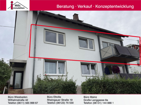 Wiesbaden: Mit sehr geringem Aufwand: Gepflegte 4 Zimmer-Wohnung mit Süd-West-Balkon und Stellplatz, 65189 Wiesbaden / Wiesbaden Südost, Etagenwohnung