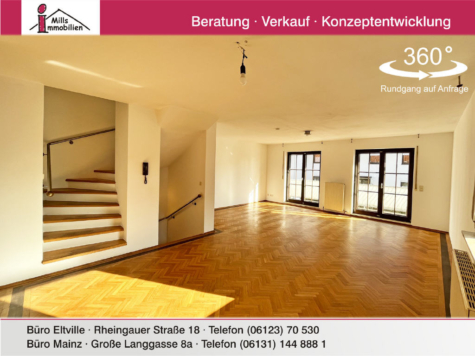 **Echte Hausalternative** Hochwertige Maisonette-Wohnung mit großem Balkon und Garten, 55278 Mommenheim, Reiheneckhaus