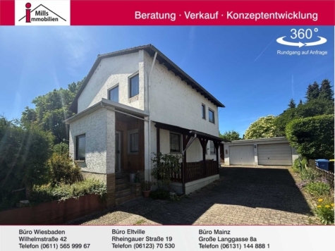 Freistehendes Einfamilienhaus mit schönem Garten in begehrter Feldrandlage von Oestrich-Winkel, 65375 Oestrich-Winkel, Einfamilienhaus