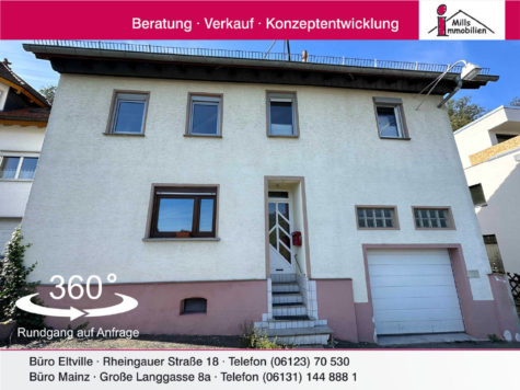 Saniertes Schnäppchenhaus mit Flair und Blick in Ortsrandlage von Eltville-Martinsthal, 65344 Eltville am Rhein, Einfamilienhaus