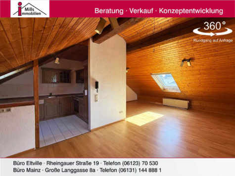 Hübsche 2 ZKB-Dachgeschosswohnung in ruhiger Lage, 65346 Eltville am Rhein, Wohnung
