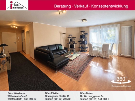 Lichtdurchflutete Eigentumswohnung mit Balkon in schöner Lage von Klein-Winternheim, 55270 Klein-Winternheim, Erdgeschosswohnung