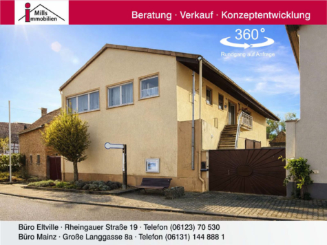 Großes, vielseitig nutzbares Wohnhaus mit ebenerdig anfahrbarer Halle, 55291 Saulheim, Einfamilienhaus