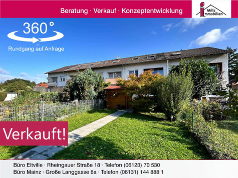 Gepflegtes Reihenmittelhaus mit idyllischem Süd-West Garten in Mainz-Kastel, 55252 Wiesbaden, Reihenhaus