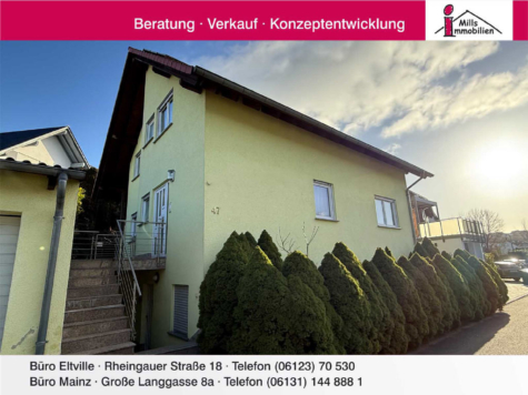 Freistehendes, massiv gebautes Einfamilienhaus mit Blick in schöner Lage von Nieder-Olm, 55268 Nieder-Olm, Einfamilienhaus