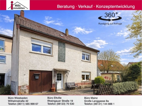 Ortsrandlage von Stadecken-Elsheim: Charmantes Einfamilienhaus mit Terrasse, Garten und Fernblick, 55271 Stadecken-Elsheim, Einfamilienhaus