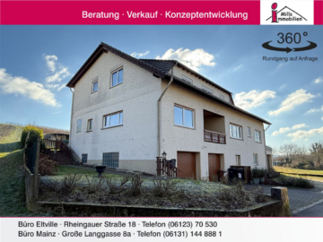 **Privilegiertes landwirtschaftliches Wohnhaus** 2-Familienhaus in Feldrandlage mit unverbaubarem Blick, 55271 Stadecken-Elsheim, Zweifamilienhaus