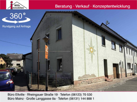 Ehemaliges charmantes Weingut in Hallgarten: 1-2 Familienhaus mit Lagerfläche und großem Innenhof, 65375 Oestrich-Winkel, Einfamilienhaus