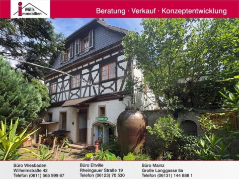 Historisches Fachwerkanwesen mit Nebengebäude, großem Weinberg und Rheinblick, 65375 Oestrich-Winkel, Einfamilienhaus