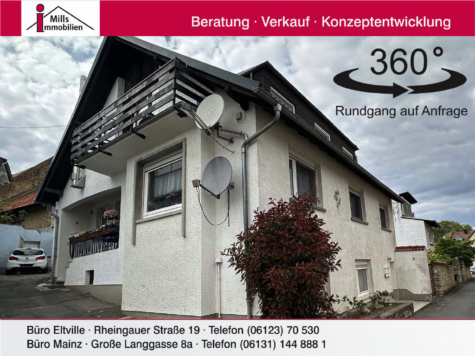 Charmantes Zweifamilienhaus mit vielseitig nutzbarem Untergeschoss und großem Innenhof, 55288 Partenheim, Einfamilienhaus