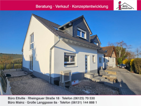 **Neubau-Erstbezug in Stadecken-Elsheim** Luxuriöse Doppelhaushälfte in gewachsener 1-A Wohnlage, 55271 Stadecken-Elsheim, Doppelhaushälfte