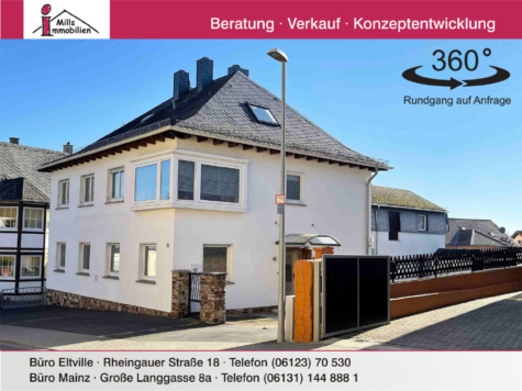 Großes freist. 2 Familienhaus + ausbaubares Nebengebäude, auch für Gewerbe, 65345 Eltville am Rhein, Einfamilienhaus