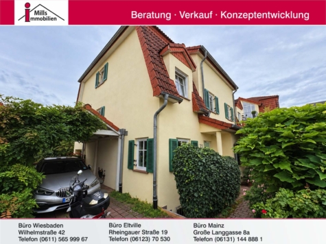 Stilvolle Doppelhaushälfte mit sonnigem Garten in begehrter Lage von Bodenheim, 55294 Bodenheim, Doppelhaushälfte